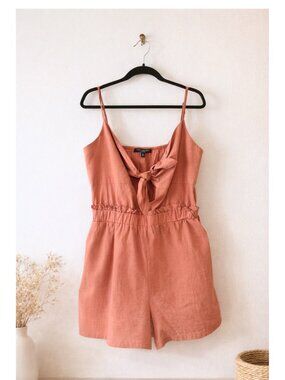 One Clothing Tie Front Romper Terracotta Adjustable Strap Size L